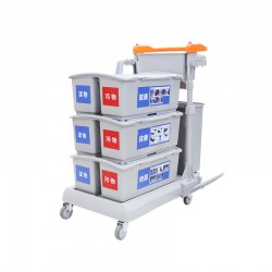 施達 靈動型平推系統清潔車 配23L垃圾桶 雙隔桶x3 帶刹車 施達 靈動型平推系統清潔車 配23L垃圾桶 雙隔桶x3 帶刹車